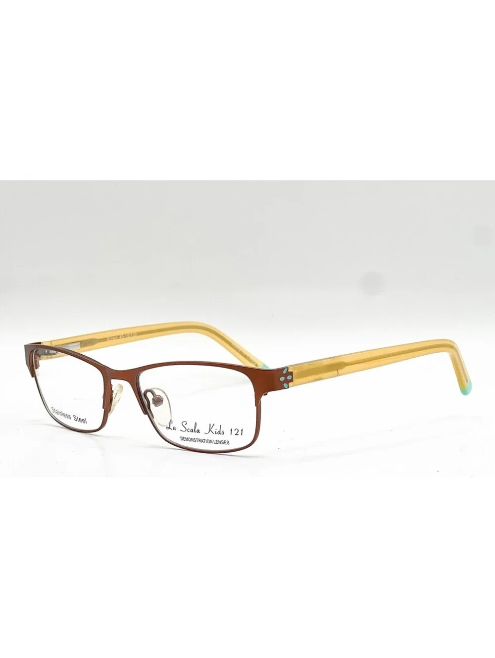 La Scala Kids 121 Brown Brown/Amber Authentic Eyeglasses 49-15-130
